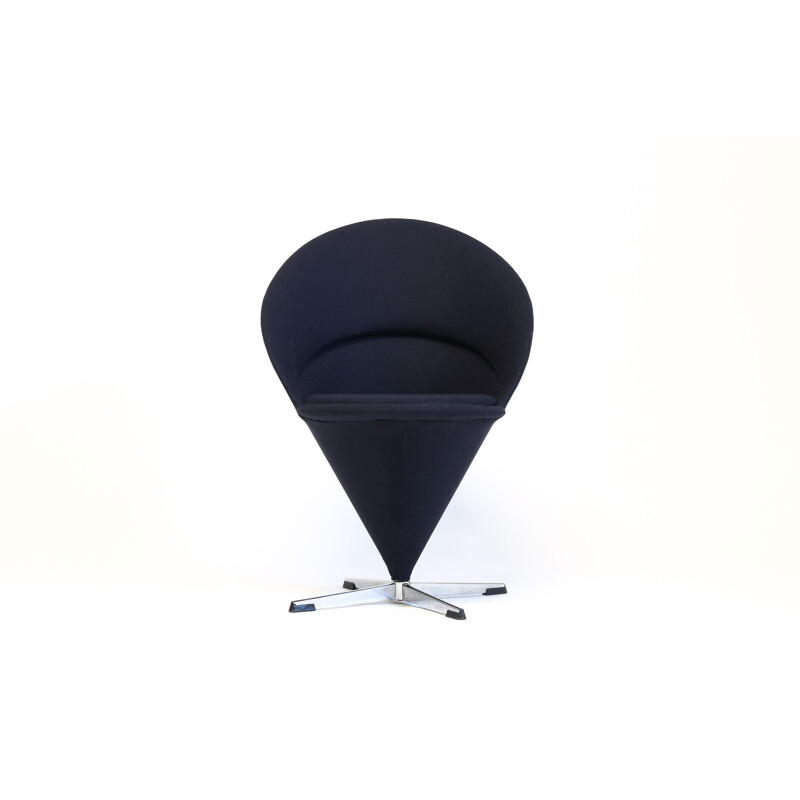 Vintage swivel Cone Chair in Kvadrat wool by Verner Panton for Fritz Hansen