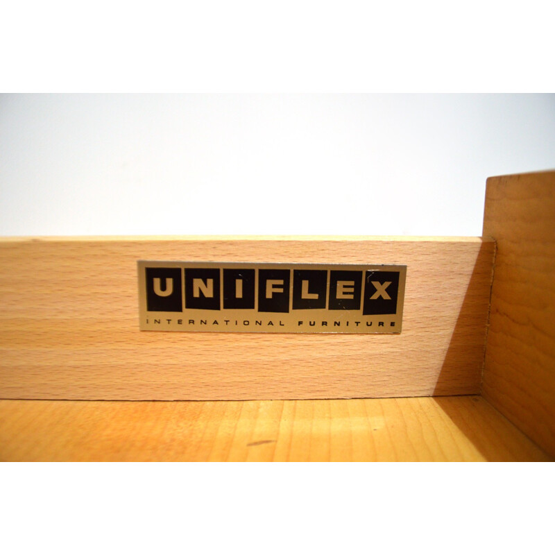 Uniflex "Q" desk in teak, Gunther HOFFSTEAD - 1960s