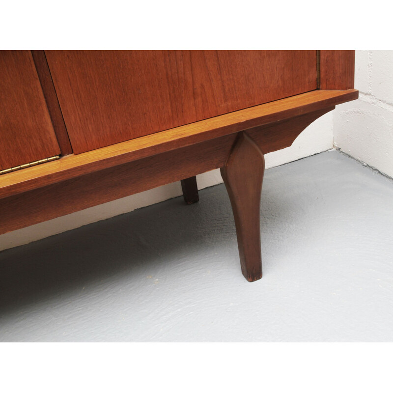 Vintage teak sideboard with bar, British 1960