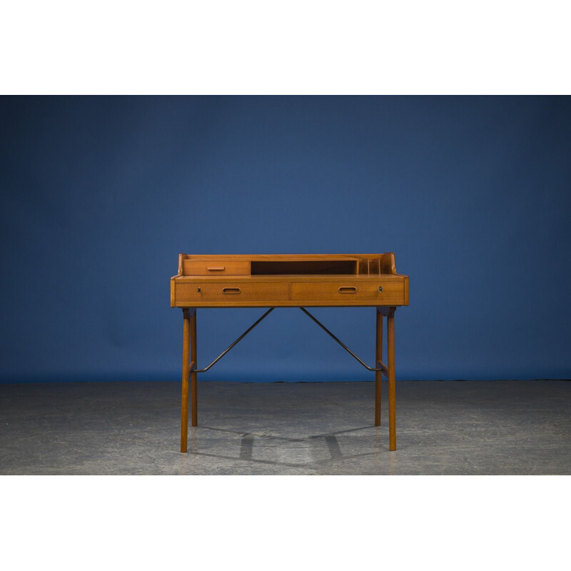 Vintage teakhouten bureau model 56 van Arne Wahl Iversen, Denemarken 1961