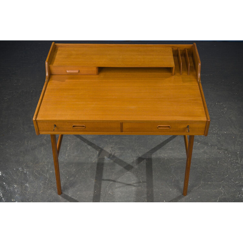 Vintage teakhouten bureau model 56 van Arne Wahl Iversen, Denemarken 1961