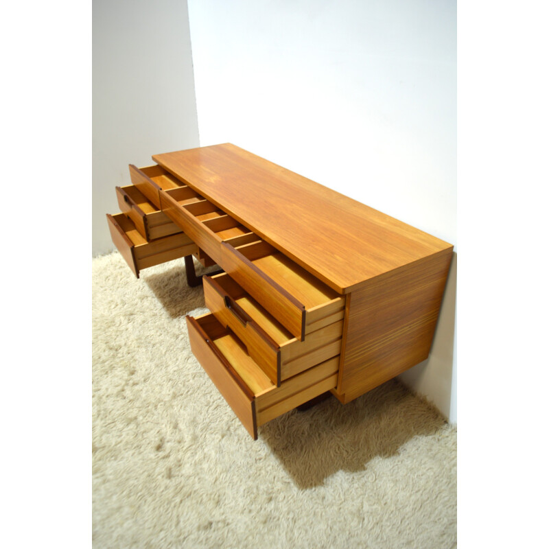 Uniflex "Q" desk in teak, Gunther HOFFSTEAD - 1960s