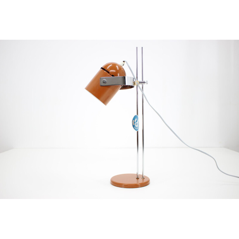 Vintage Stanislav Indra adjustable table lamp in brown light, Czechoslovakia 1970