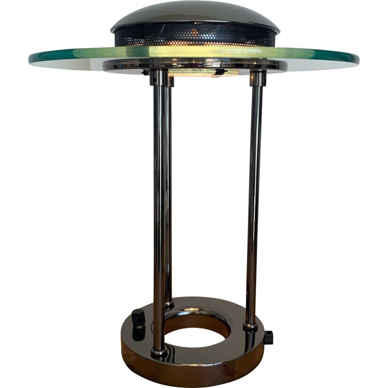 Vintage SMC Boxford table lamp Chrome  Glass 1980