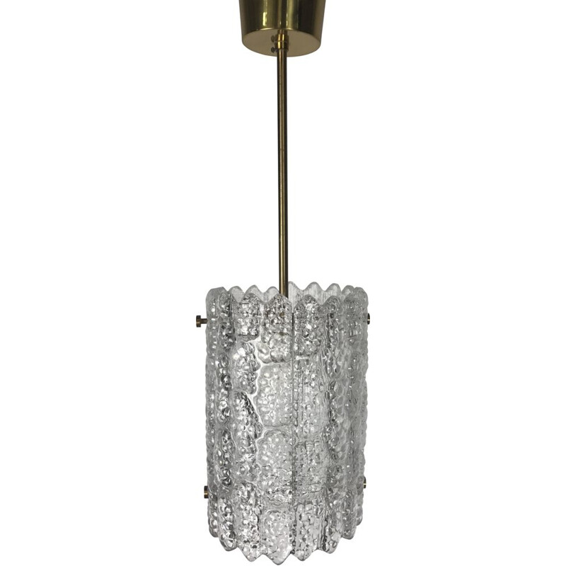 Vintage Crystal Hanging Lamp, Carl Fagerlund For Orefors, Sweden 1970s