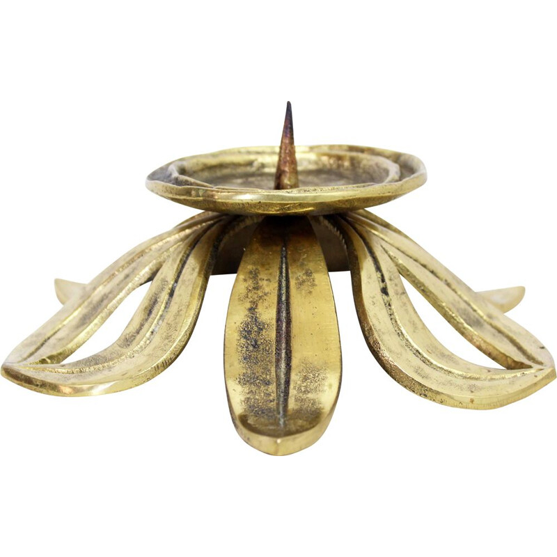 Vintage candle holder all brass 1960