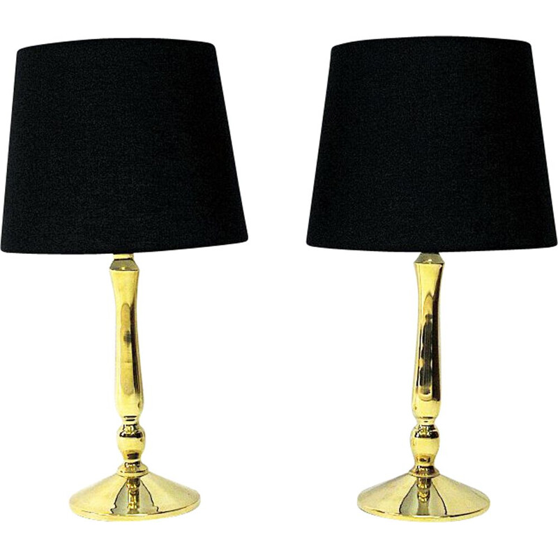 Pair of Vintage table lamp Classic Brass from Scandinavia 1950s