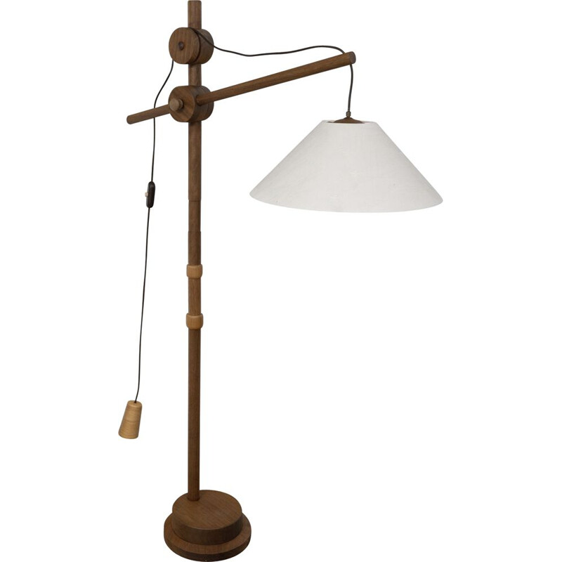 Vintage houten vloerlamp