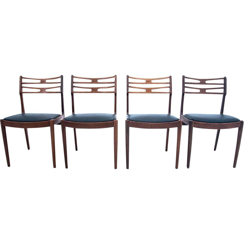 Set of 4 vintage chairs, Denmark, 1960s