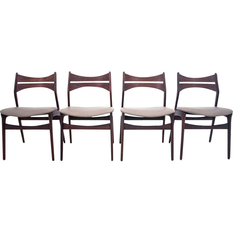 4 Vintage Chairs by Eric Buck Danish 1960s