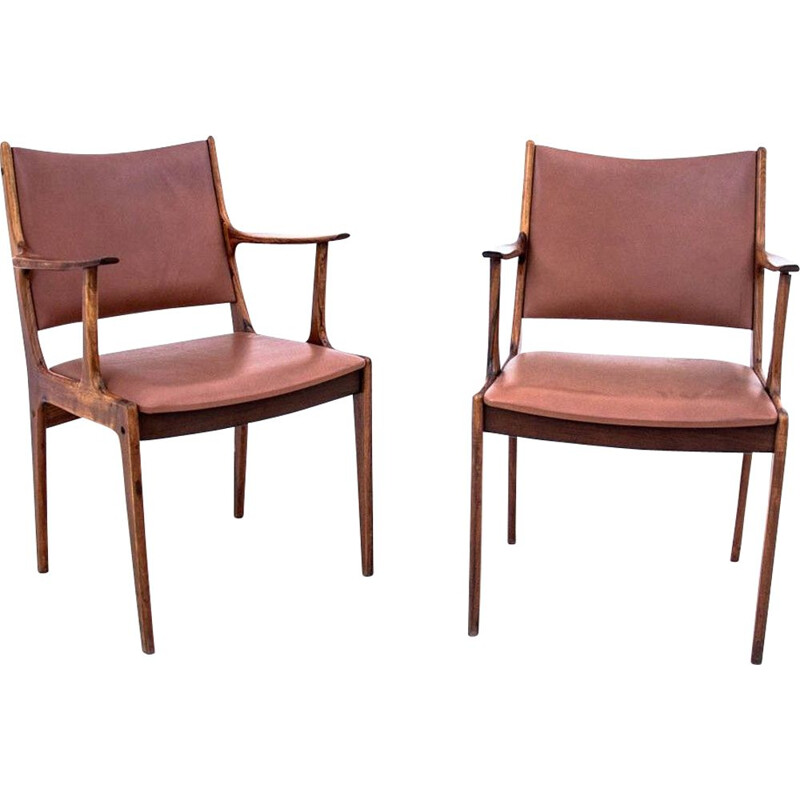 Pair of vintage rosewood armchairs, Denmark 1960
