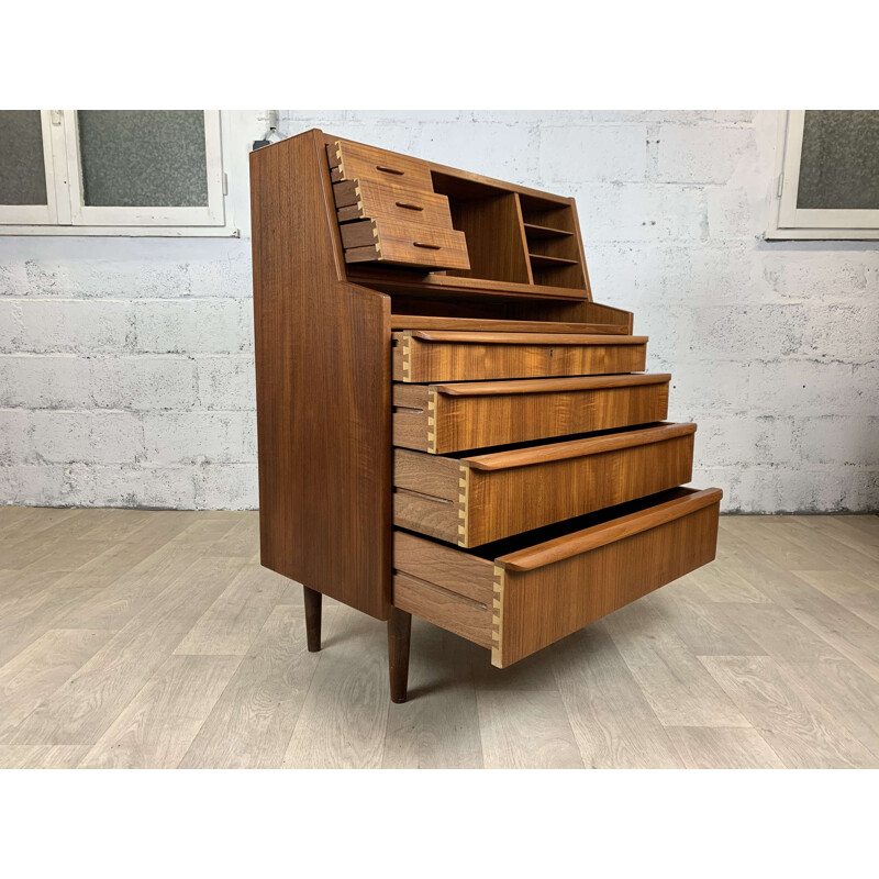 Vintage teak secretary, Scandinavian 1960