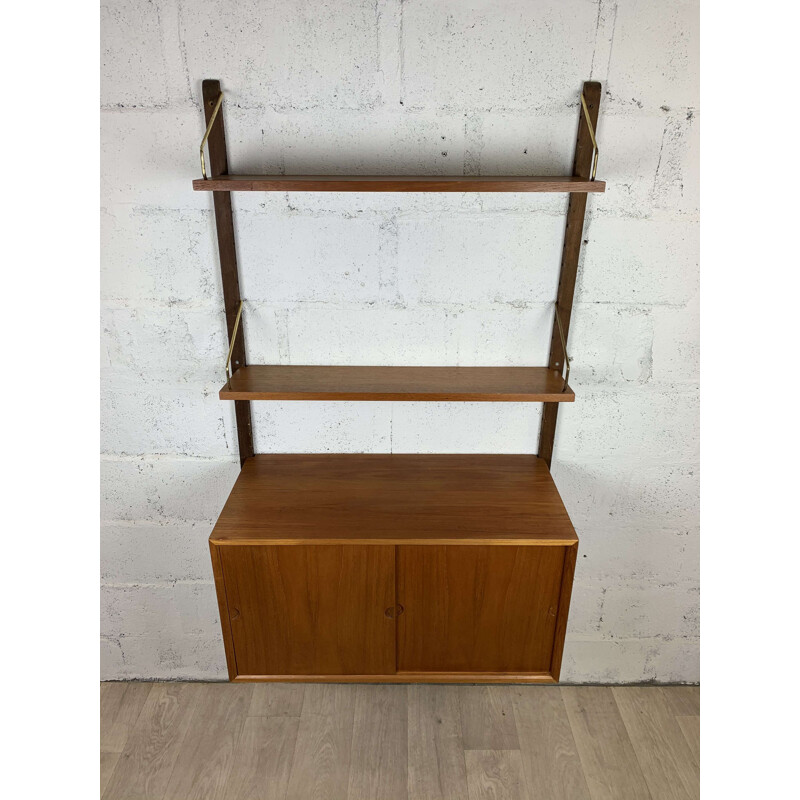 Vintage teak wall shelving system Poul Cadovius