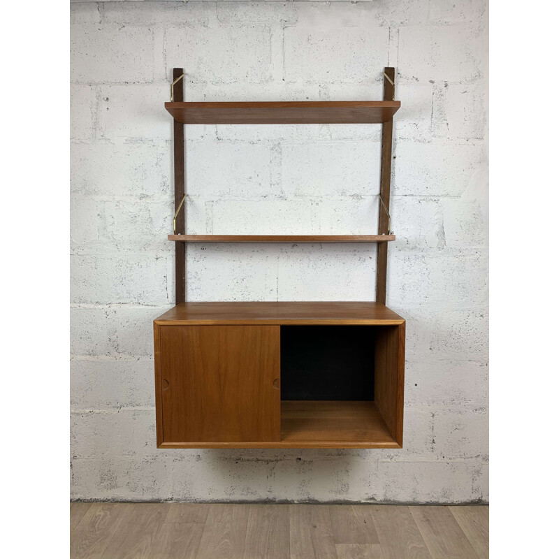 Vintage teak wall shelving system Poul Cadovius