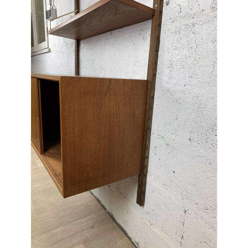 Vintage teak wall shelving system Poul Cadovius