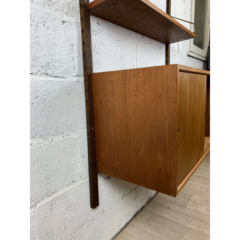 Vintage teak wall shelving system Poul Cadovius