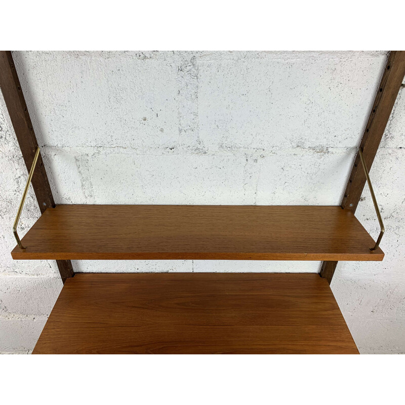 Vintage teak wall shelving system Poul Cadovius