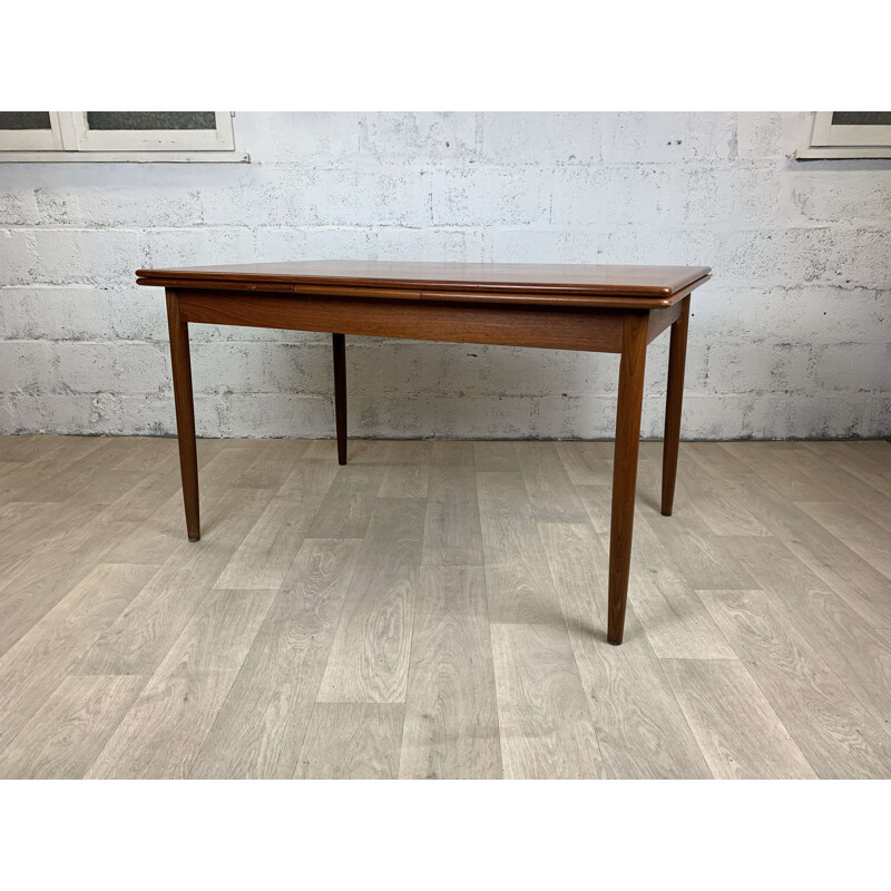 Large vintage scandinavian teak dining table