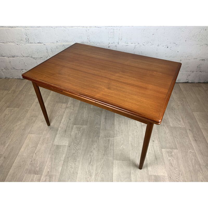 Large vintage scandinavian teak dining table