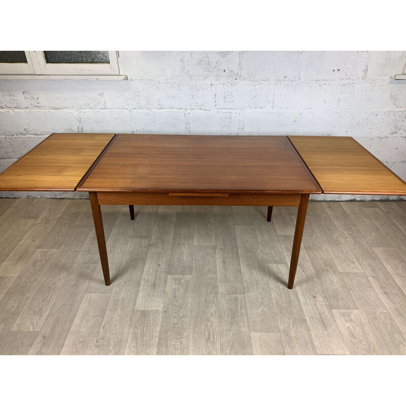 Large vintage scandinavian teak dining table