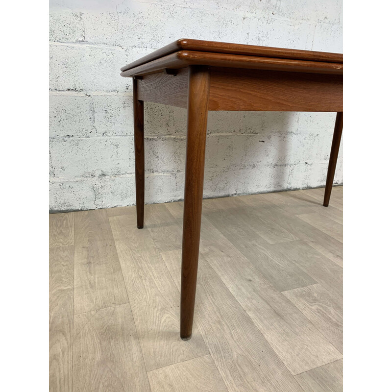 Large vintage scandinavian teak dining table