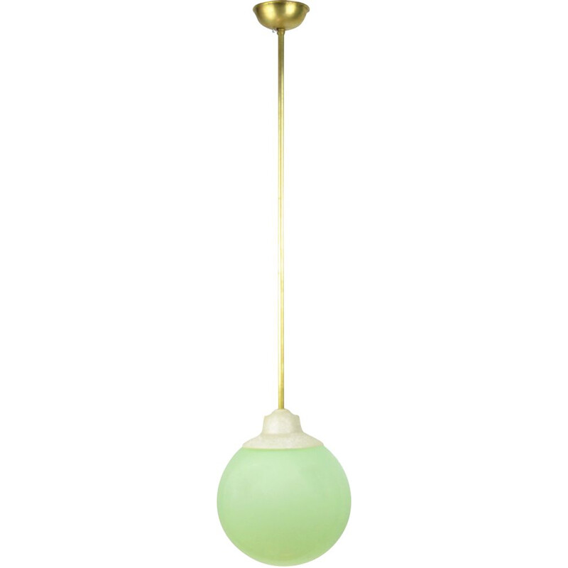 Vintage mint pendant lamp, Poland 1950