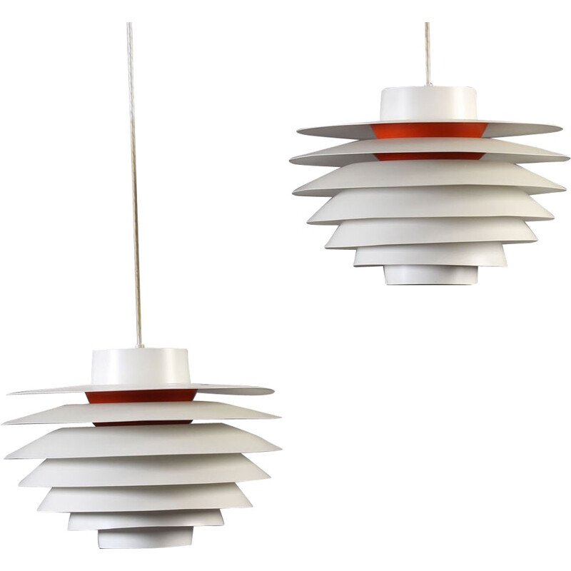 Nordisk Solar "Verona" hanging lamp in aluminum, Svend MIDDELBOE - 1960s