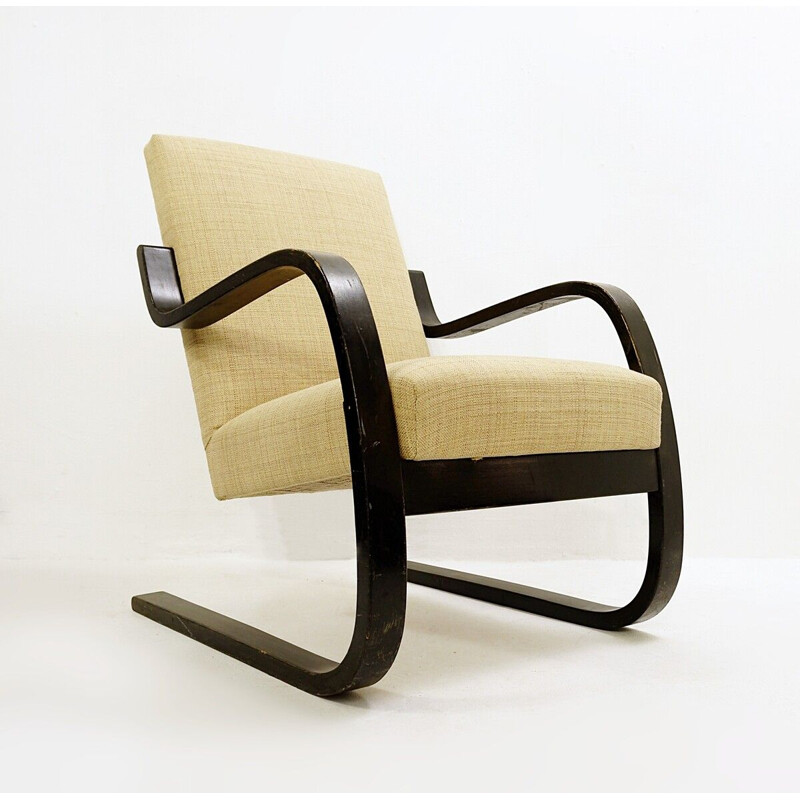 Vintage gebogen houten fauteuil van Alvar Aalto voor Artek 1939