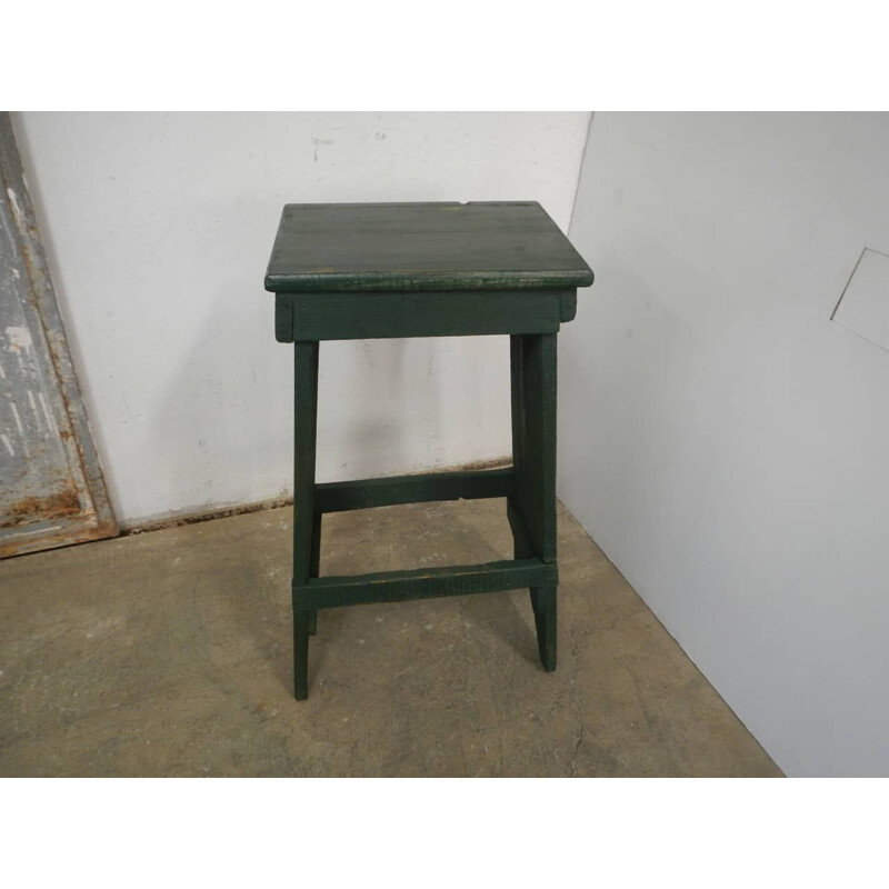 Vintage green fir stool