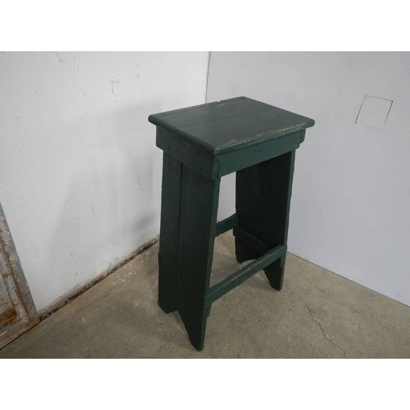 Vintage green fir stool