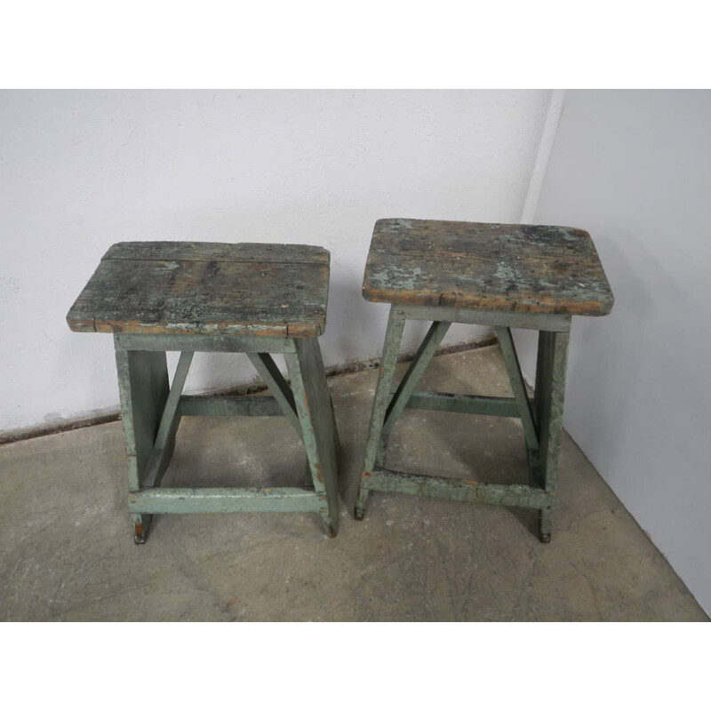 Pair of vintage work stools, 1960