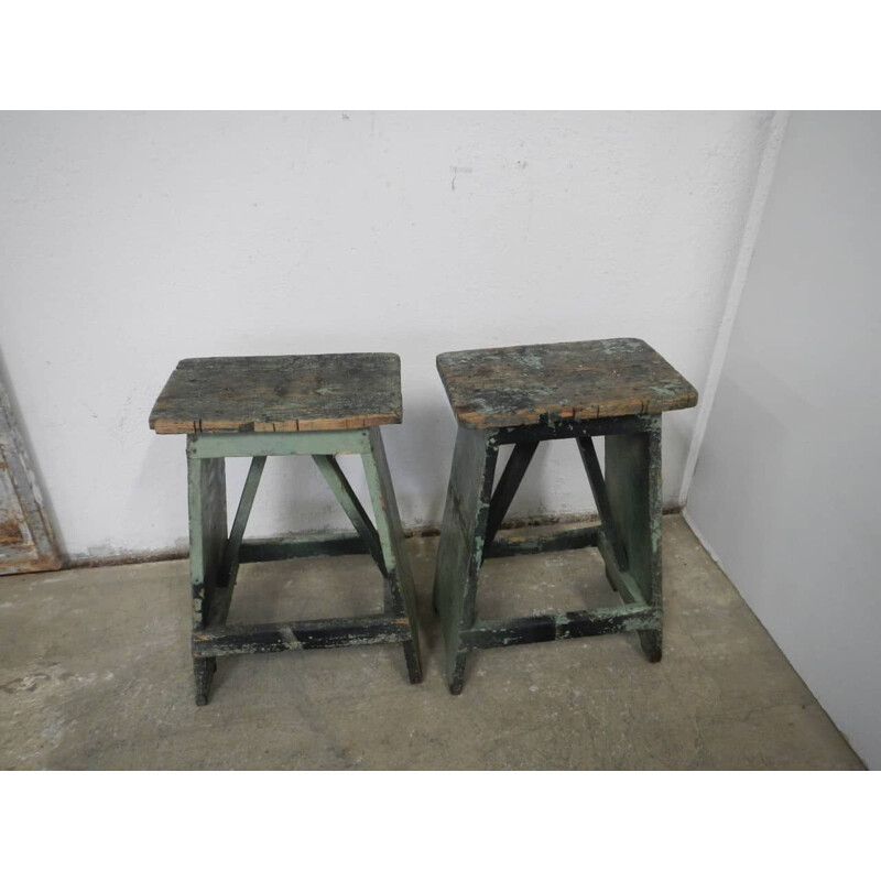 Pair of vintage work stools, 1960