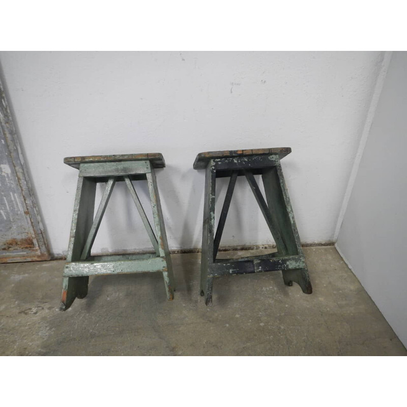 Pair of vintage work stools, 1960