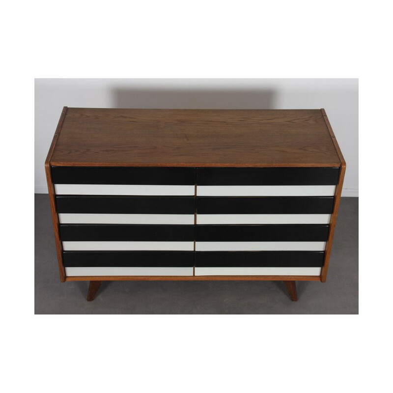 Vintage dark oak chest of drawers by Jiri Jiroutek, model U-453, 1960