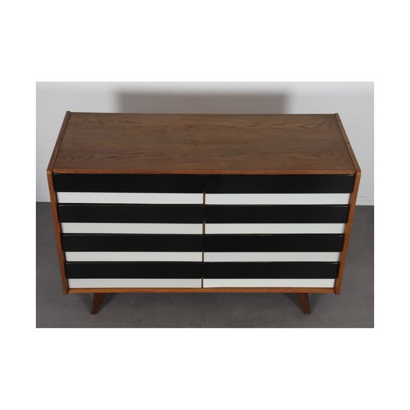 Vintage dark oak chest of drawers by Jiri Jiroutek, model U-453, 1960