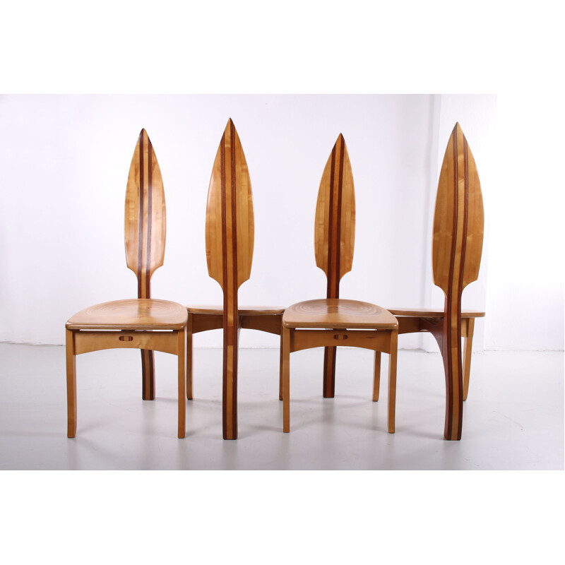 Ensemble de 4 chaises de table vintage David Haig Australia 1970