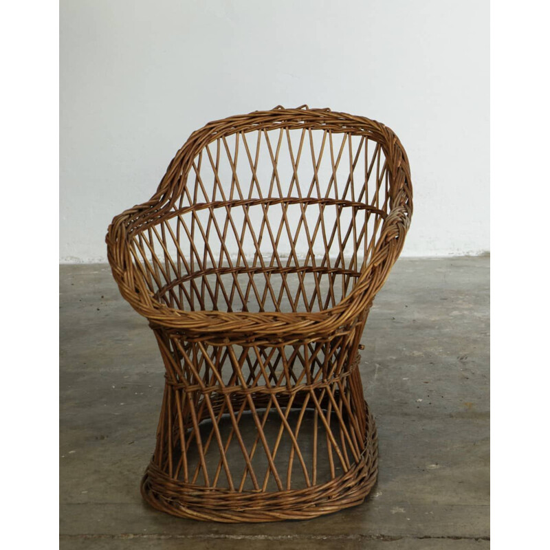 Vintage little armchair  rattan