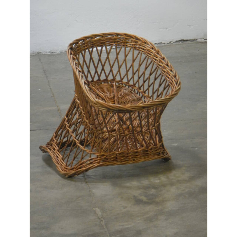 Vintage little armchair  rattan