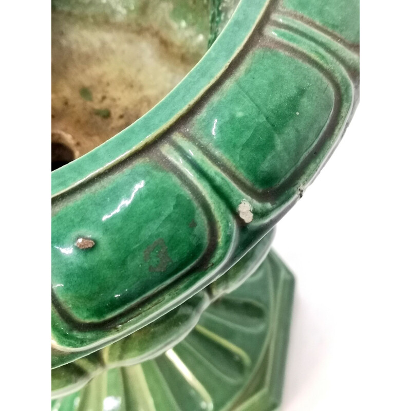 Vintage Zsolnay glazed ceramic turn of the century cachepot