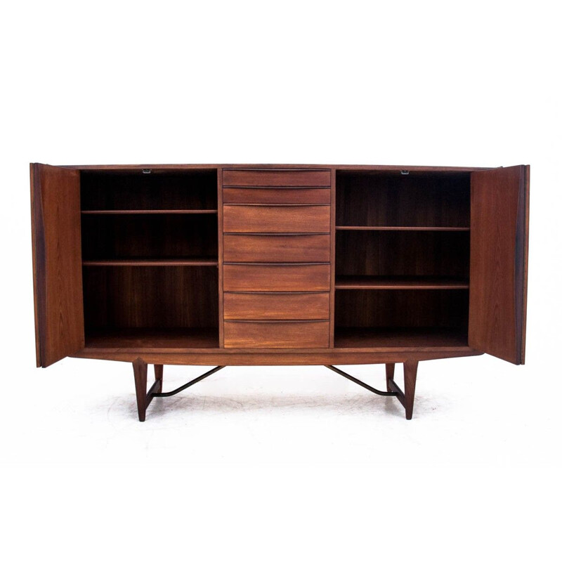 Vintage Teak Highboard, Denmark, 1960s