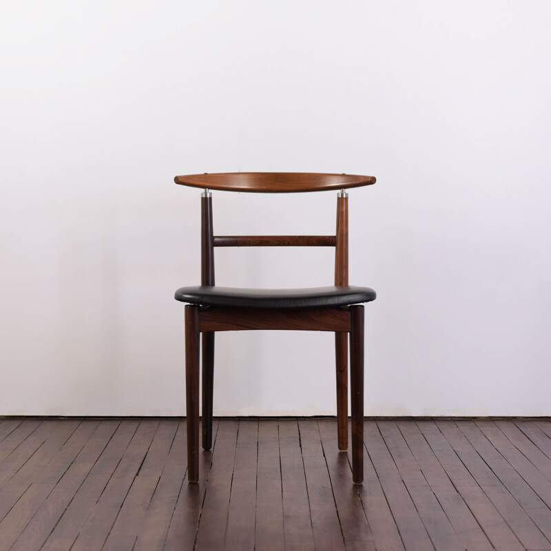 Set of 8 vintage sibast chairs in rosewood and leather model 465