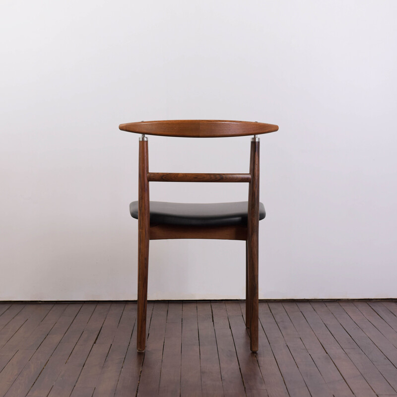 Satz von 8 Vintage Sibast Stühlen aus Rosenholz und Leder Modell 465
