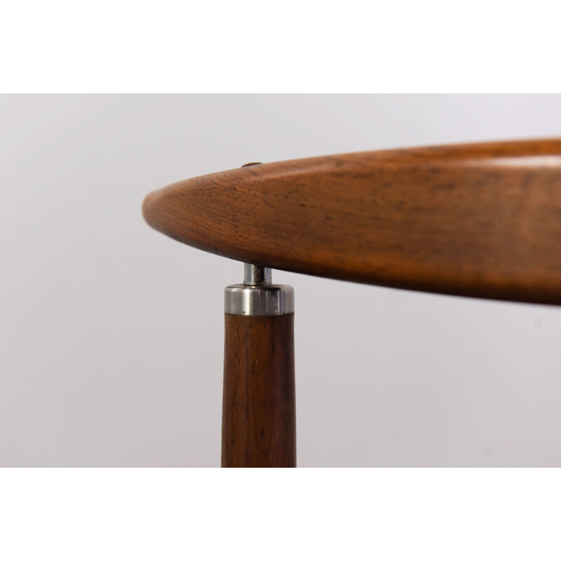 Juego de 8 sillas sibast vintage en palisandro y cuero modelo 465