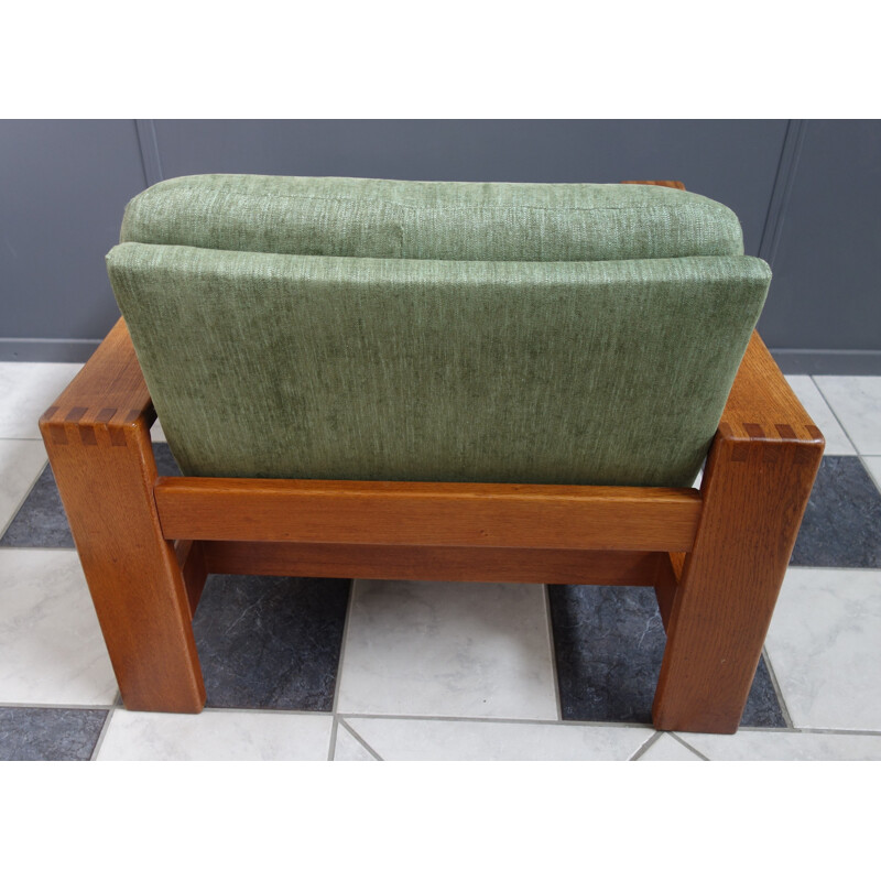 Vintage Teak armchair in Green upholstery 1970s