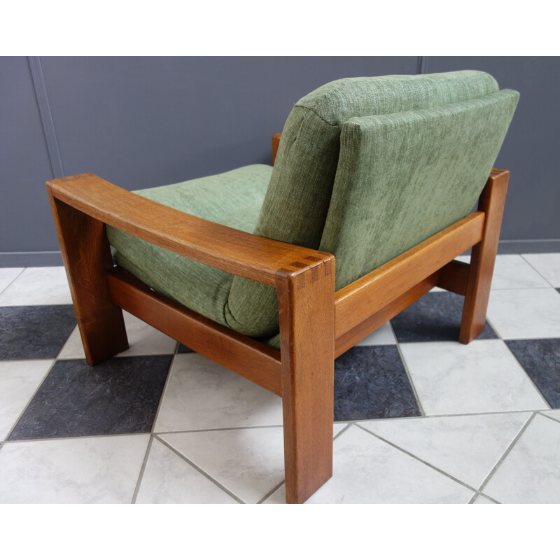 Vintage Teak armchair in Green upholstery 1970s