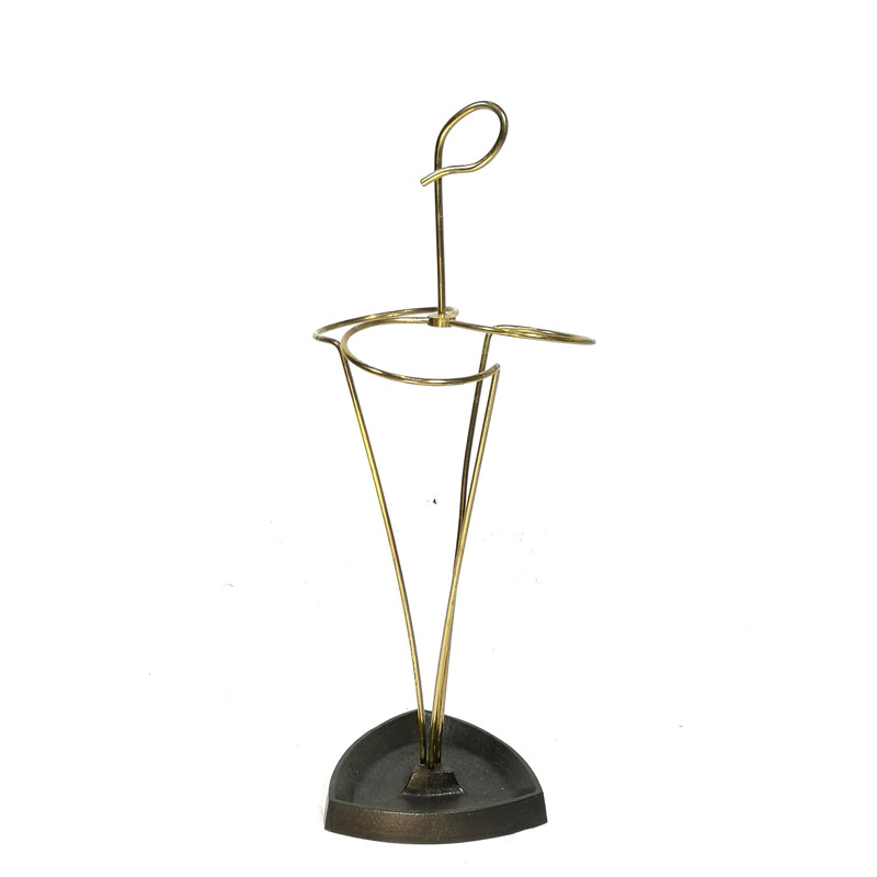 Vintage umbrella stand  brass and steel 1960s