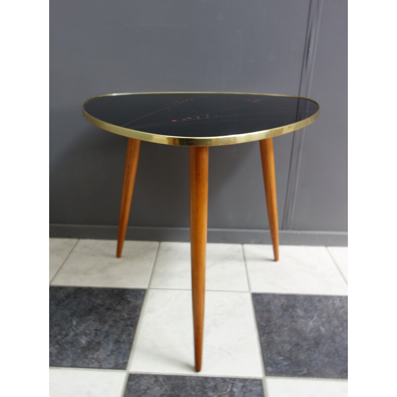 Vintage Black glass coffee table 1950s