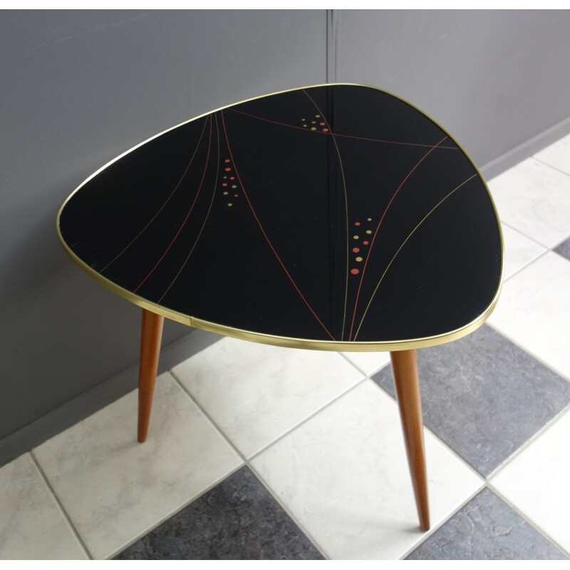 Vintage Black glass coffee table 1950s