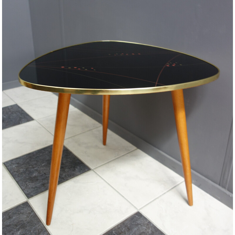 Vintage Black glass coffee table 1950s