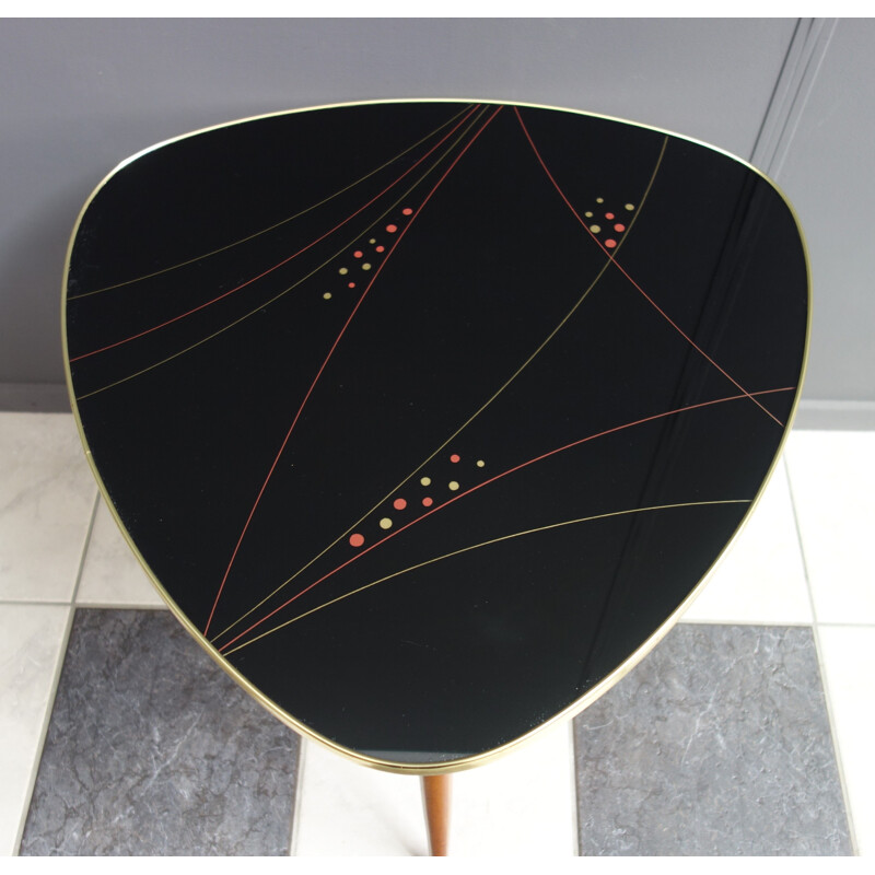 Vintage Black glass coffee table 1950s